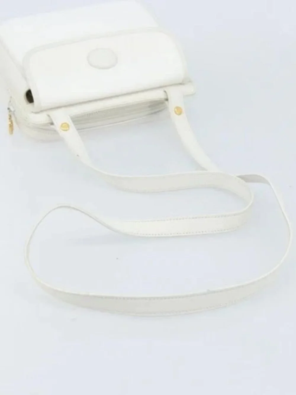 GUCCI Micro GG Supreme Shoulder Bag PVC White Gold 007 115 0114 Auth AMZ052